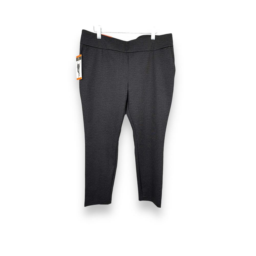 Dalia pants XXL pull on skinny ponte tummy control stretch mid rise gray NEW